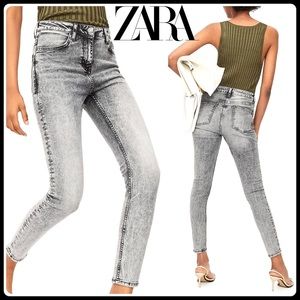 Zara wash gray high-waist skinny jeans